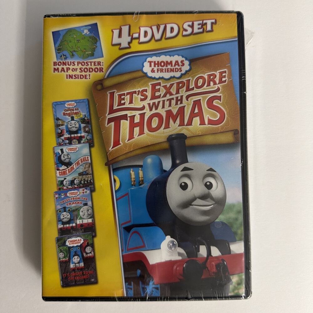 Thomas & Friends Let’s Explore with Thomas 4 DVD Set Map Sodor New Movie Gift